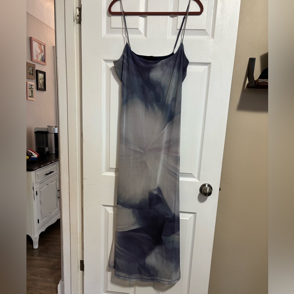 Dynamite Blue and Gray Maxi dress